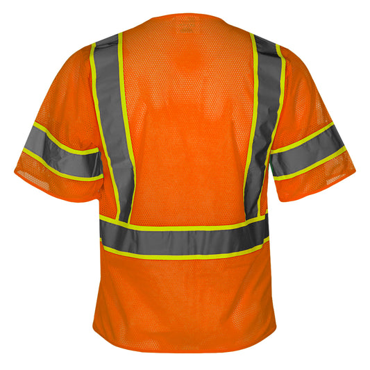 24-588ET ANSI Type R Class 3 Value Mesh Vest - Orange - Back