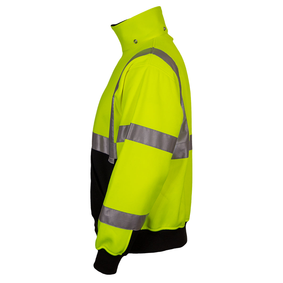 24-602ST ANSI Type R Class 3 Sweatshirt with Removable Hood - Lime/Black - Left Side