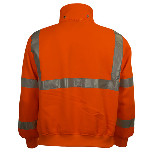 24-602ST ANSI Type R Class 3 Sweatshirt with Removable Hood - Orange - Back
