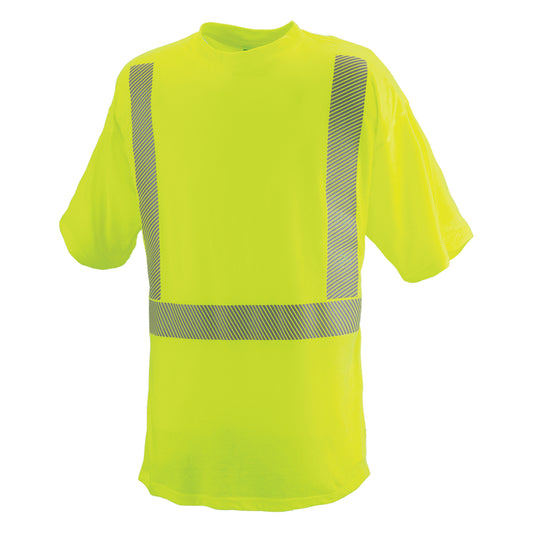 24-101CT ANSI Type R Class 2 Short Sleeve T-Shirt with Segmented Tape - Lime - 3/4 Front