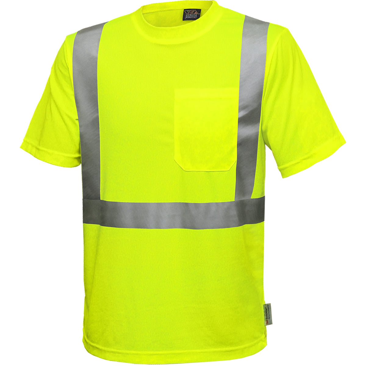 24-102ST ANSI Type R Class 2 Short Sleeve T-Shirt - Lime - 3/4 Front
