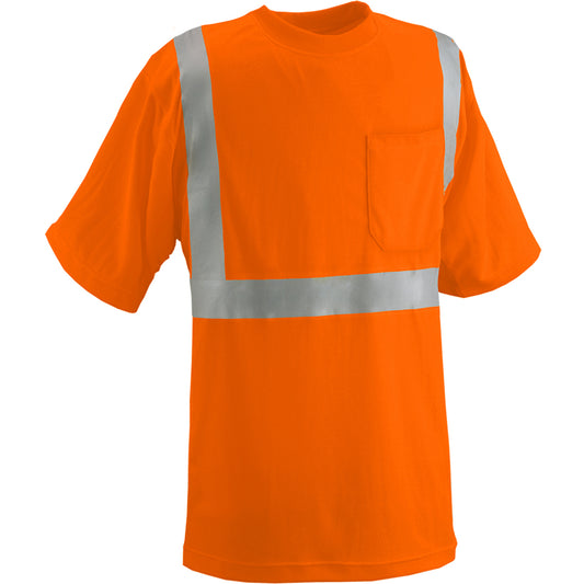24-102ST ANSI Type R Class 2 Short Sleeve T-Shirt - Orange - 3/4 Front