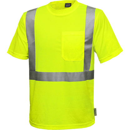24-102SX ANSI Type R Class 2 Short Sleeve T-Shirt with X-Back - Lime - 3/4 Front