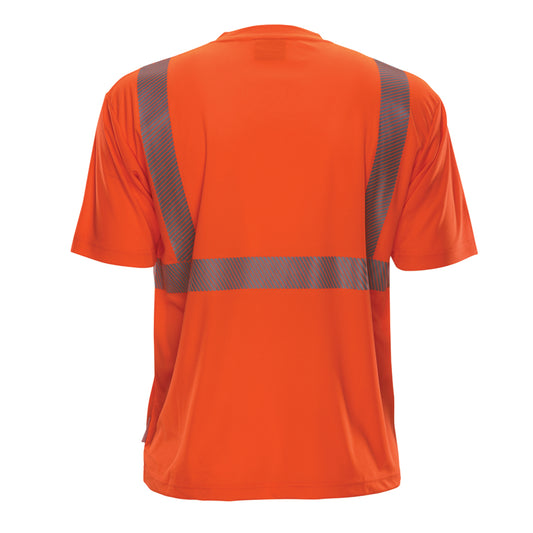 24-102CT ANSI Type R Class 2 Short Sleeve T-Shirt with Segmented Tape - Orange - Back