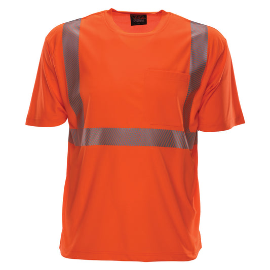 24-102CT ANSI Type R Class 2 Short Sleeve T-Shirt with Segmented Tape - Orange - Front