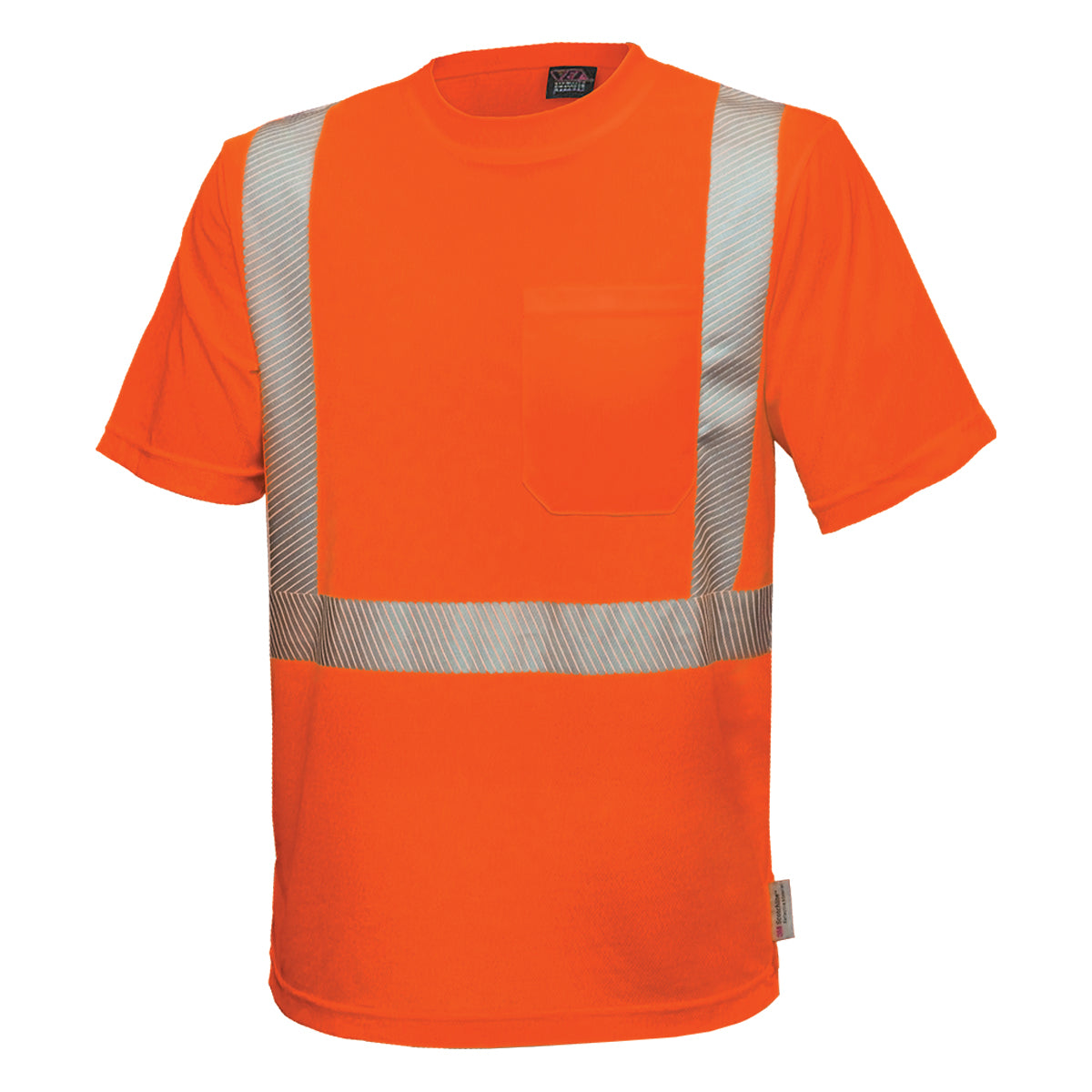24-102CT ANSI Type R Class 2 Short Sleeve T-Shirt with Segmented Tape - Orange - 3/4 Left
