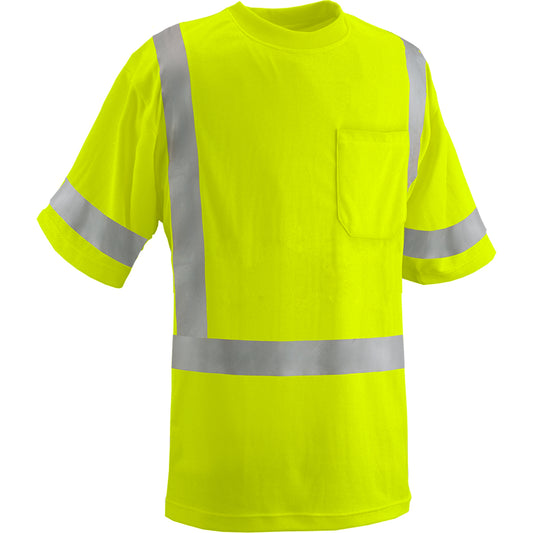 24-104ST ANSI Type R Class 3 Short Sleeve T-Shirt - Lime - 3/4 Front