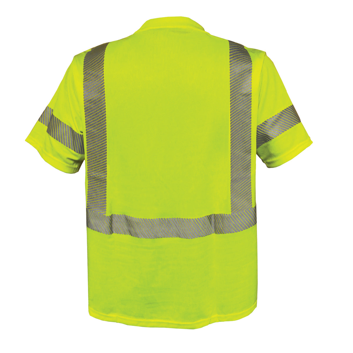 24-104CT ANSI Type R Class 3 Short Sleeve T-Shirt with Segmented Tape - Lime - Back