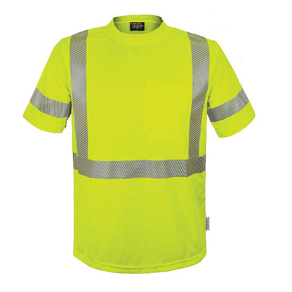 24-104CT ANSI Type R Class 3 Short Sleeve T-Shirt with Segmented Tape - Lime - Front