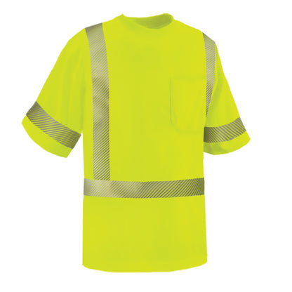 24-104CT ANSI Type R Class 3 Short Sleeve T-Shirt with Segmented Tape - Lime - 3/4 Right