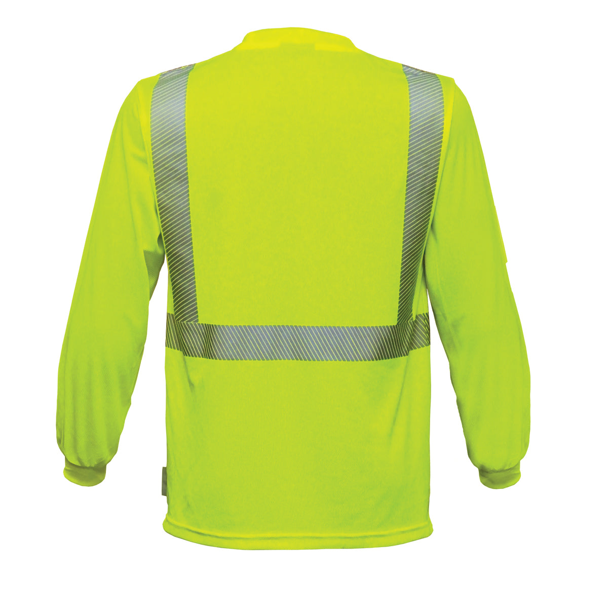 24-202CT ANSI Type R Class 2 Long Sleeve T-Shirt - Lime - Back