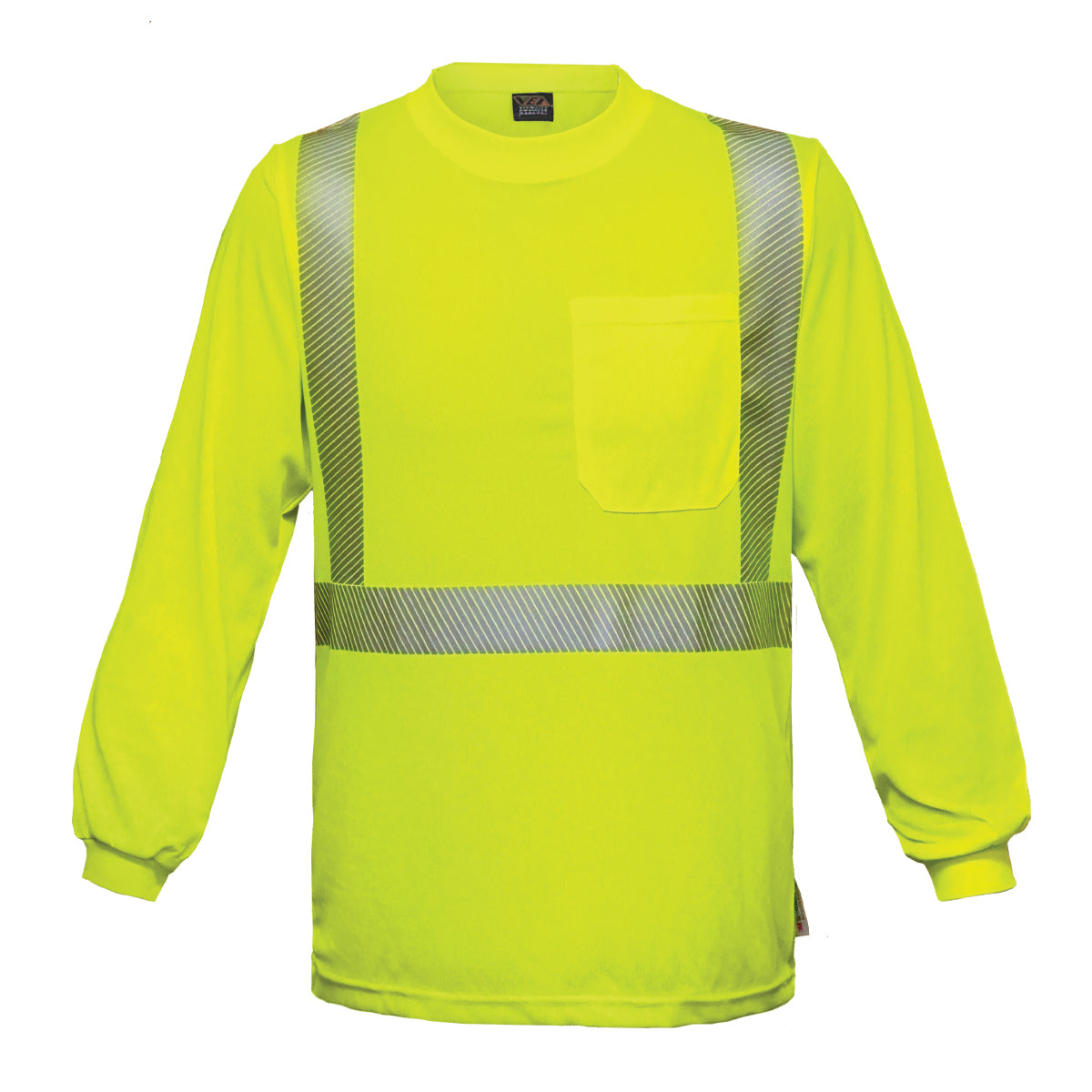 24-202CT ANSI Type R Class 2 Long Sleeve T-Shirt - Lime - Front