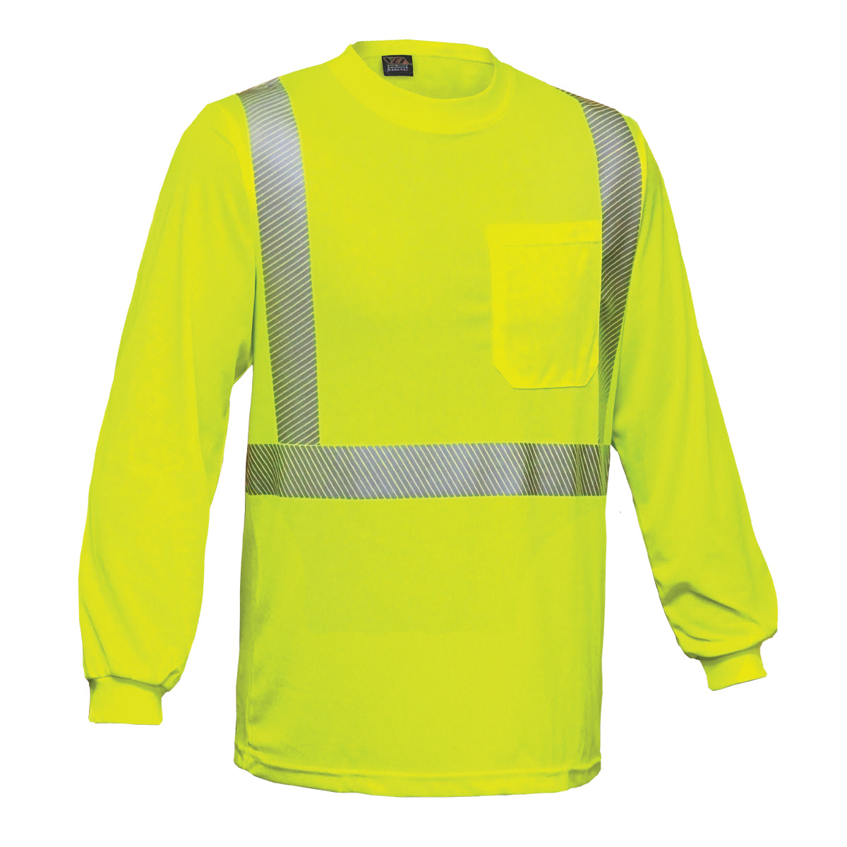 24-202CT ANSI Type R Class 2 Long Sleeve T-Shirt - Lime - Left Side