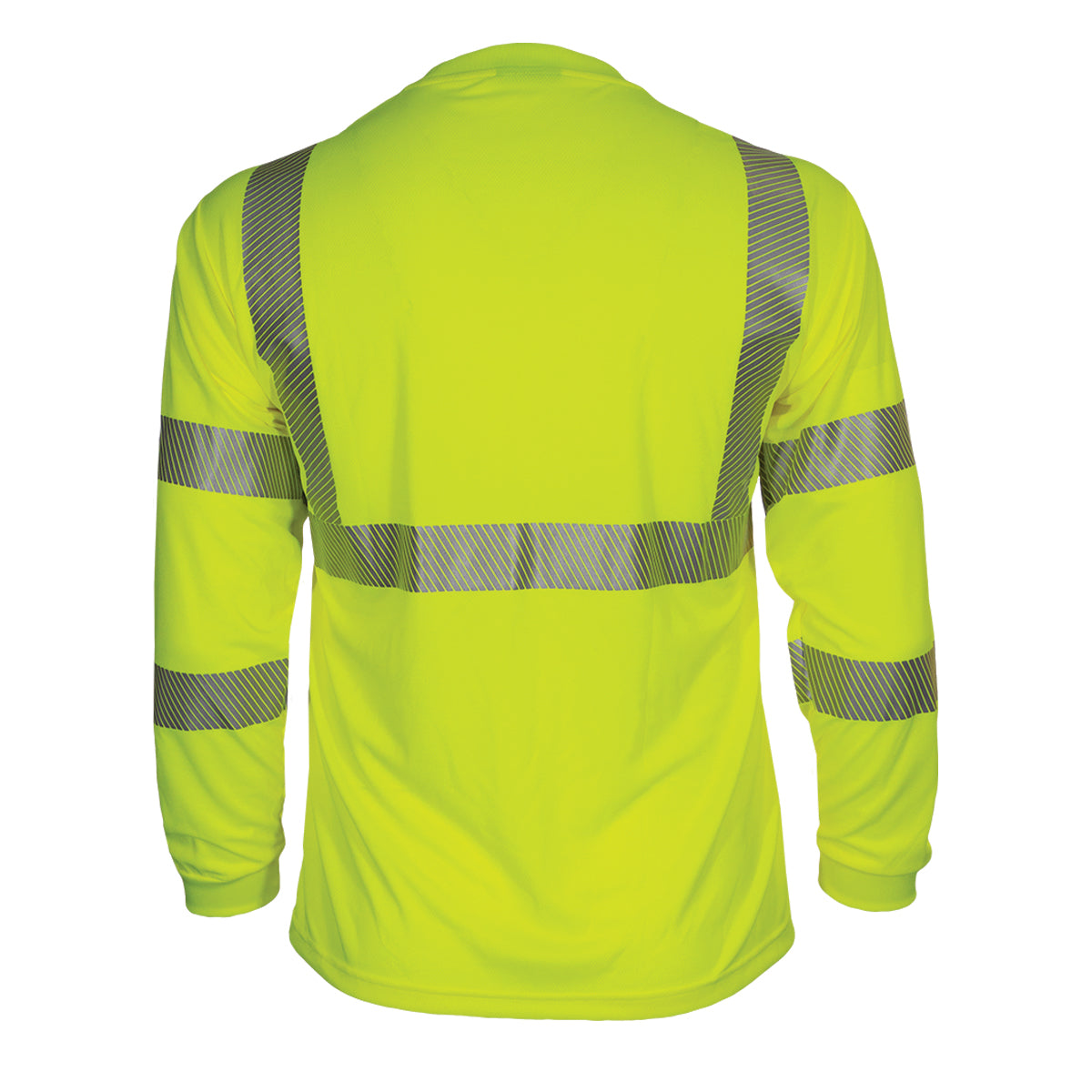 Reflective Apparel 204CT Long Sleeve T-Shirt with Segmented Tape, lime, back