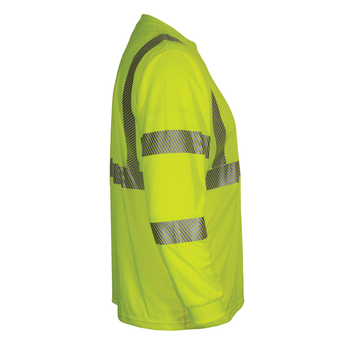 Reflective Apparel 204CT Long Sleeve T-Shirt with Segmented Tape, lime, right side
