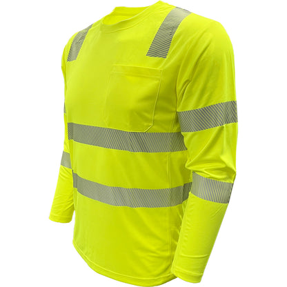 24-204CMPS EcoChill ANSI Type R Class 3 Long Sleeve T-Shirt - Lime - Side
