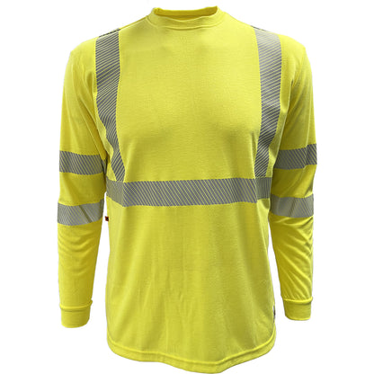 Reflective Apparel 205FRGS Long Sleeve T-Shirt, lime, front