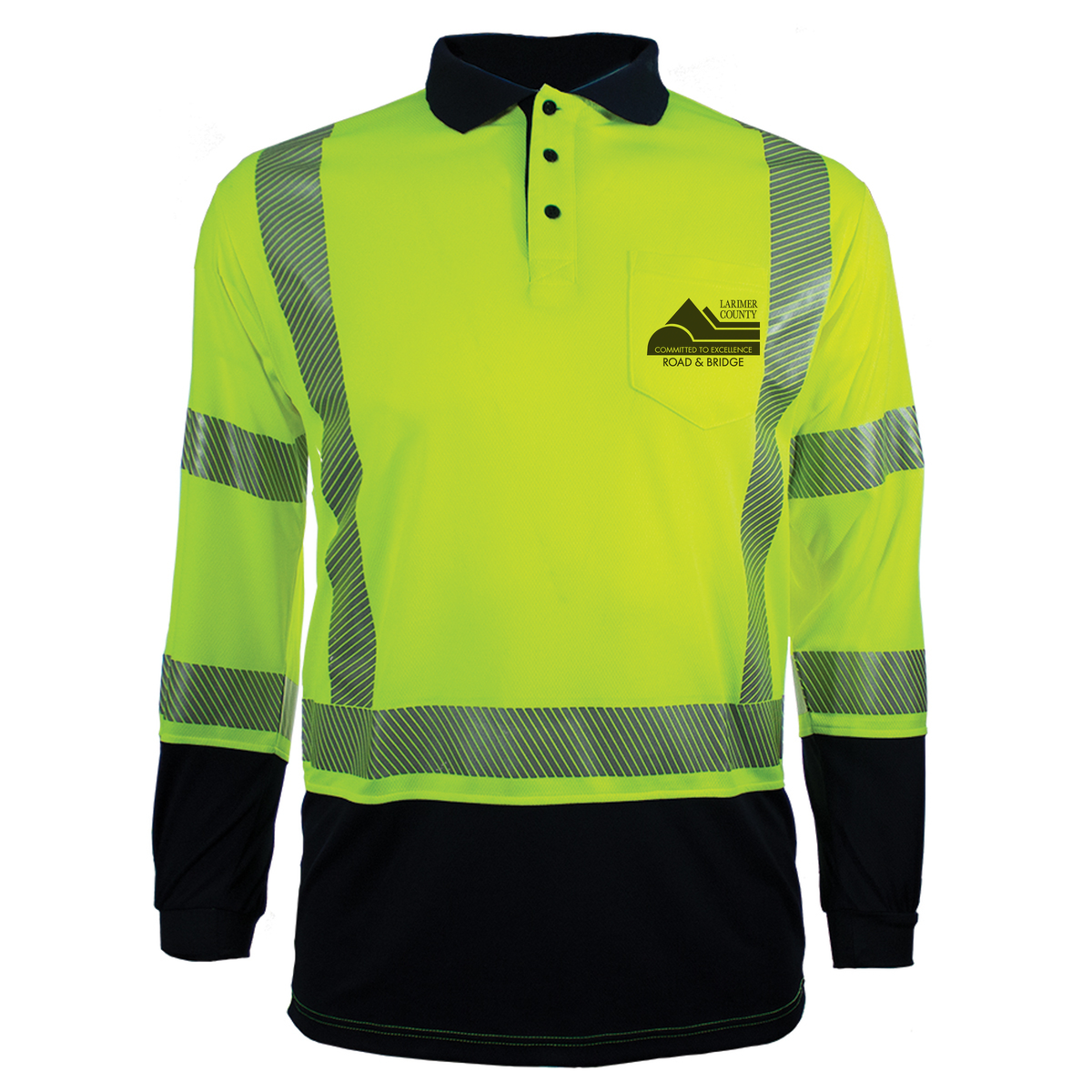 24-316CT Safety Polo w/ Larimer Co logo