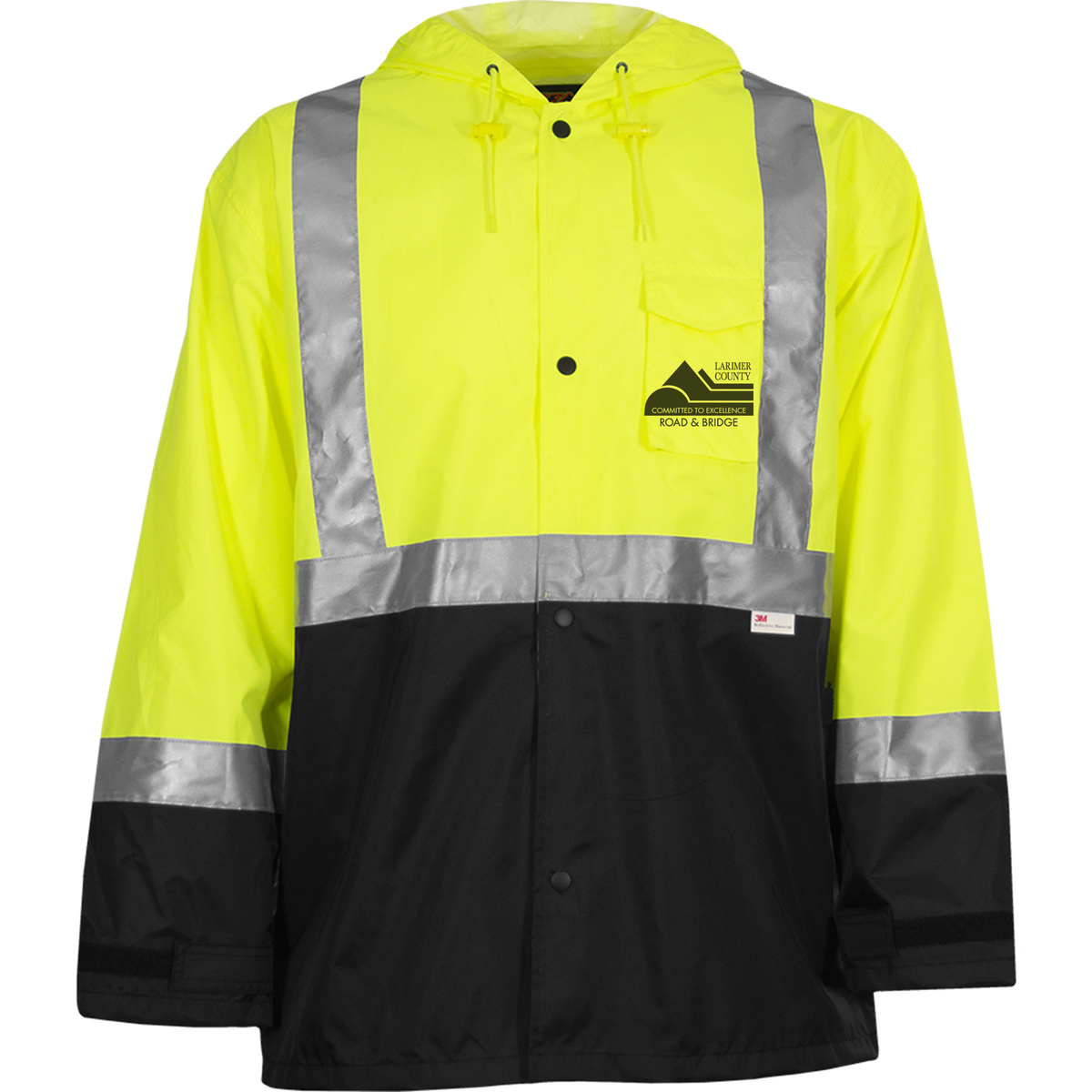 24-403ET Waterproof Rain Jacket w/ Larimer Co logo
