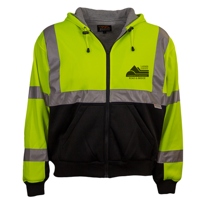 24-603ST-LB Microfiber Full-Zip Hoodie w/ Larimer Co logo