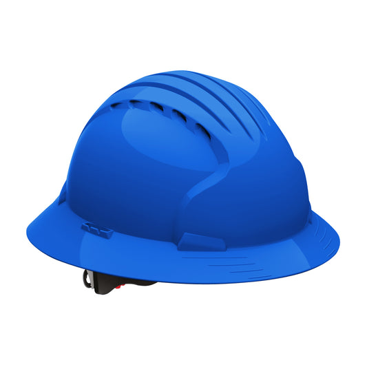 JSP 280-EV6161V Evolution Vented Full Brim Hard Hat, Blue
