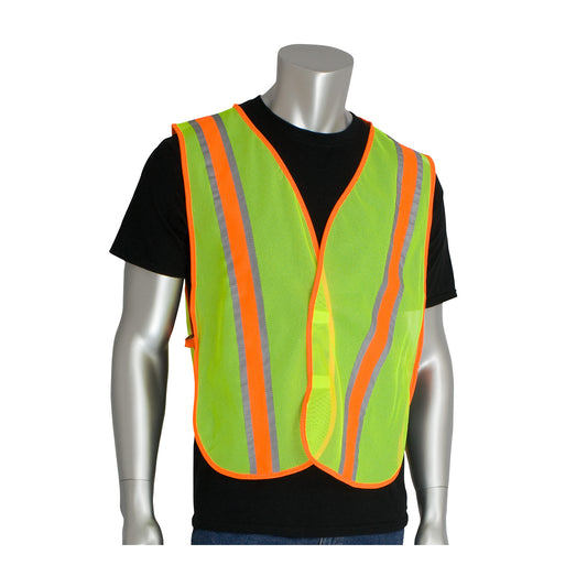 PIP 300-0900 Two-Tone Mesh Safety Vest, lime, front