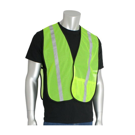 PIP 300-EVOR-E One Pocket Mesh Safety Vest, lime, front