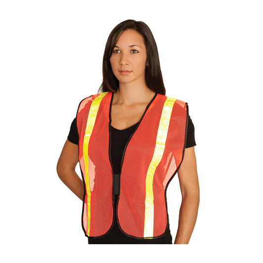 PIP 300-EVOR-P Prismatic Tape Mesh Safety Vest, orange, front