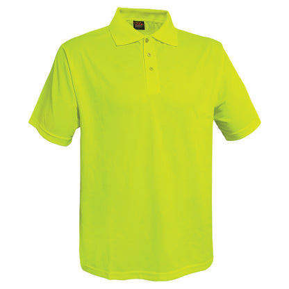 Reflective Apparel 300BNT Short Sleeve Polo Shirt, lime, 3/4 front