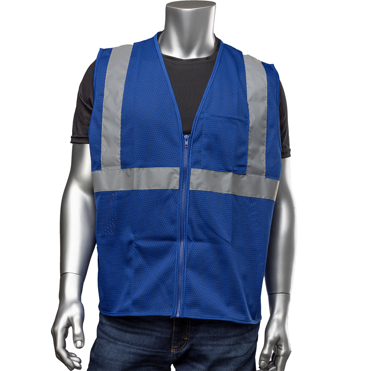 PIP 301-0702Z Enhanced Visibility Mesh Vest, blue, detail