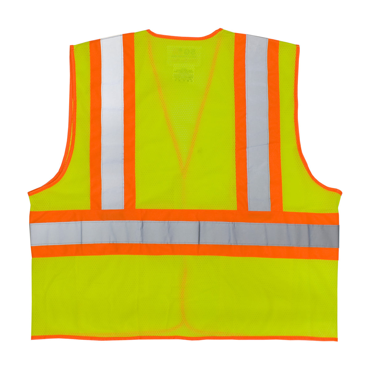 PIP 302-MVAT Class 2 Two-Tone 3-Pocket Mesh Vest, Lime, back