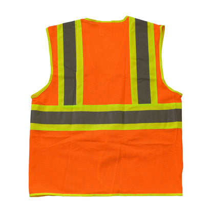 PIP 302-MVAT Class 2 Two-Tone 3-Pocket Mesh Vest, Orange, back