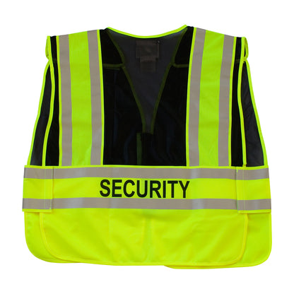 PIP 302-PSV-BLK Class 2 Security Public Safety Vest, Black, back