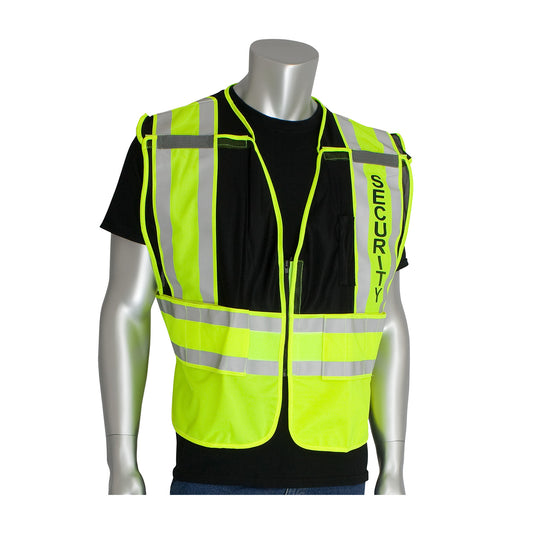 PIP 302-PSV-BLK Class 2 Security Public Safety Vest, Black, front