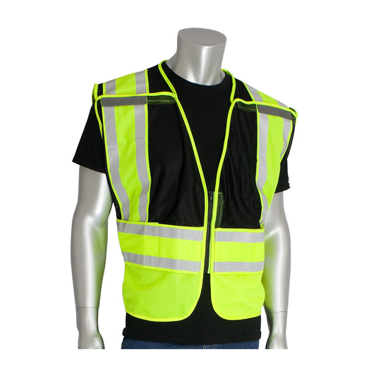 PIP 302-PSV-BLK-NL Class 2 Public Safety Vest, Black, front