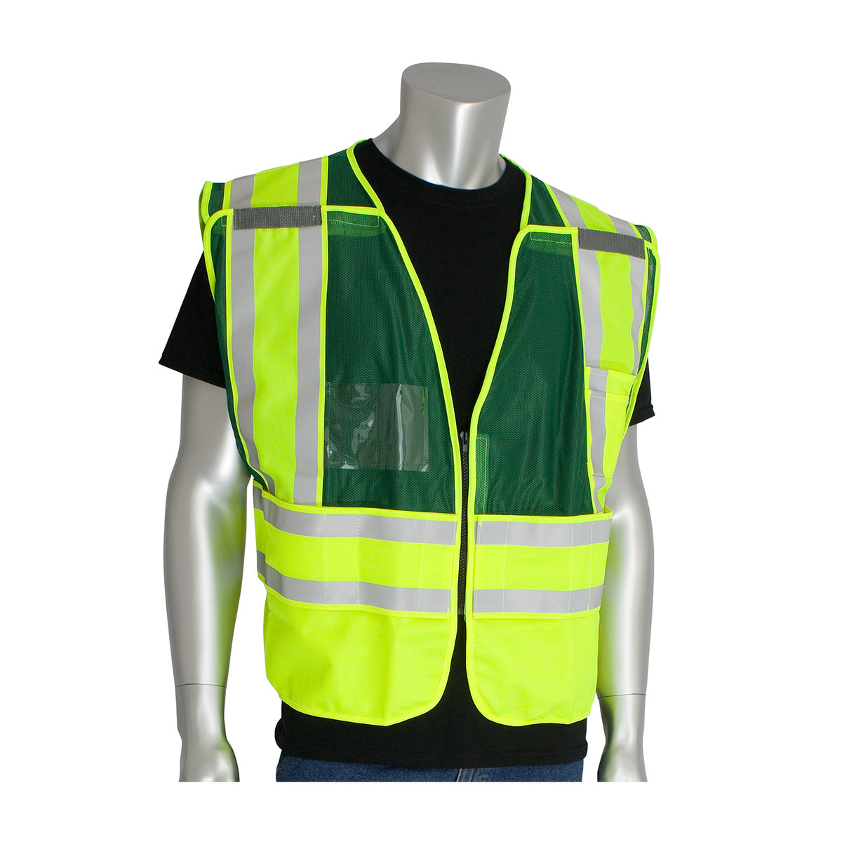PIP 302-PSV-GRN Class 2 Incident Command Safety Vest, Green, front