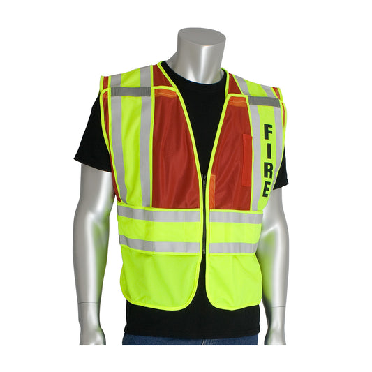PIP 302-PSV-RED Class 2 Fire Public Safety Vest, Red, front