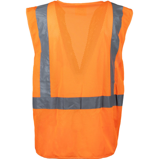 PIP 302-V205 Dual Sized Value Mesh Breakaway Vest, orange, detail