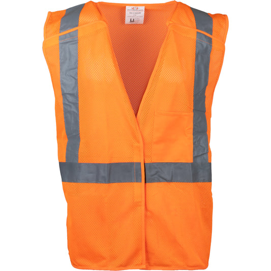 PIP 302-V205 Dual Sized Value Mesh Breakaway Vest, orange, detail