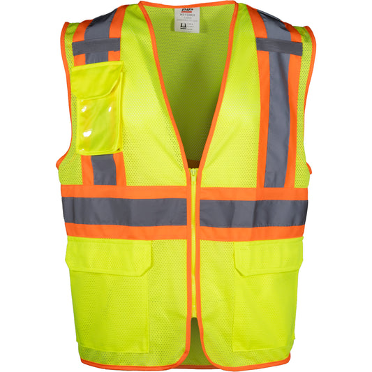 PIP 302-V210 Two-Tone Mesh Vest, lime, detail