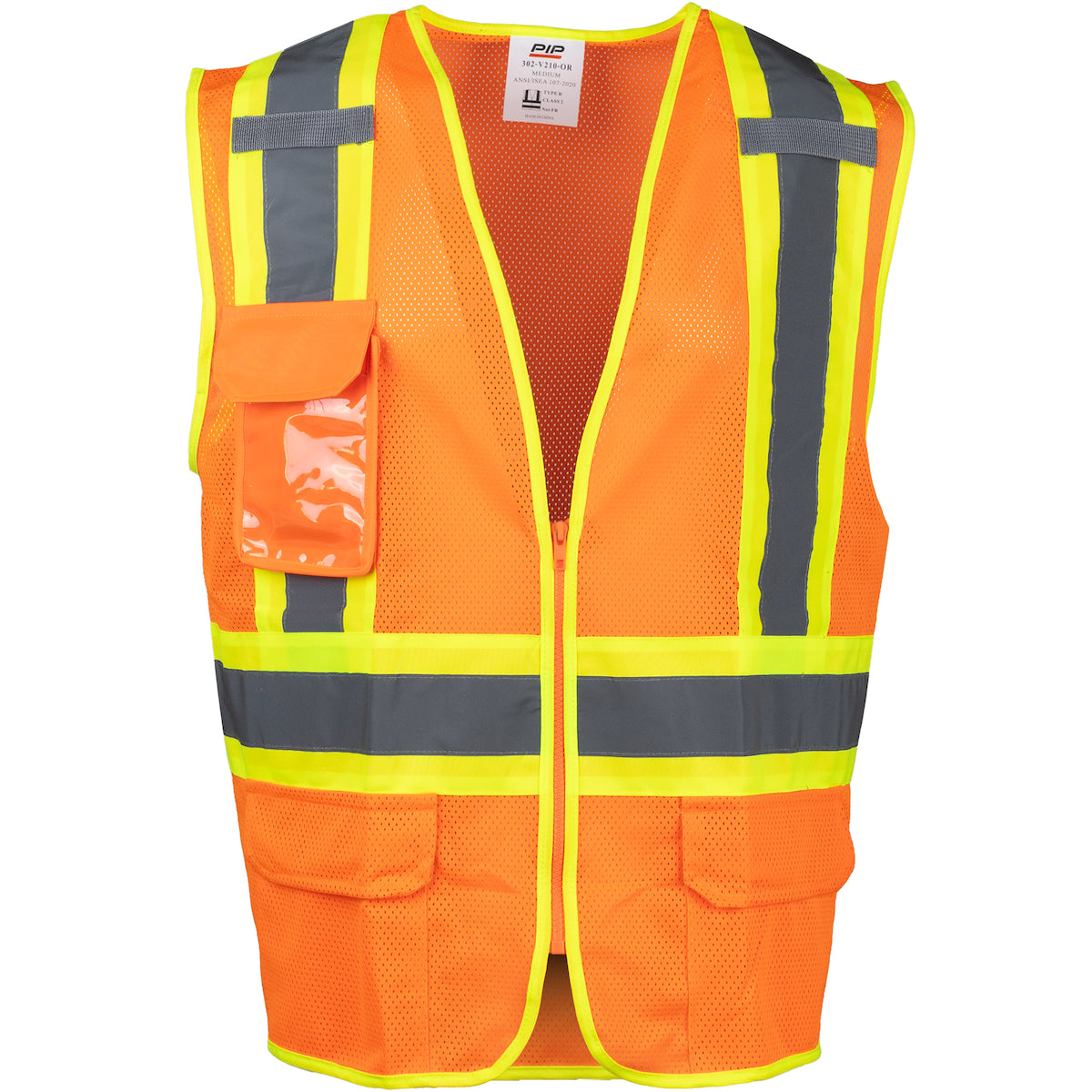 PIP 302-V210 Two-Tone Mesh Vest, orange, detail