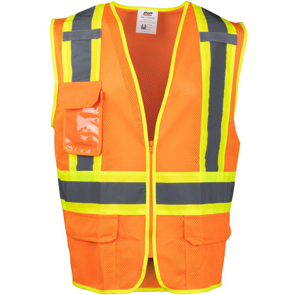 PIP 302-V210 Two-Tone Mesh Vest, orange, detail