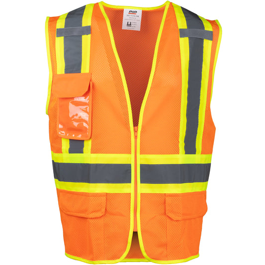 PIP 302-V210 Two-Tone Mesh Vest, orange, detail