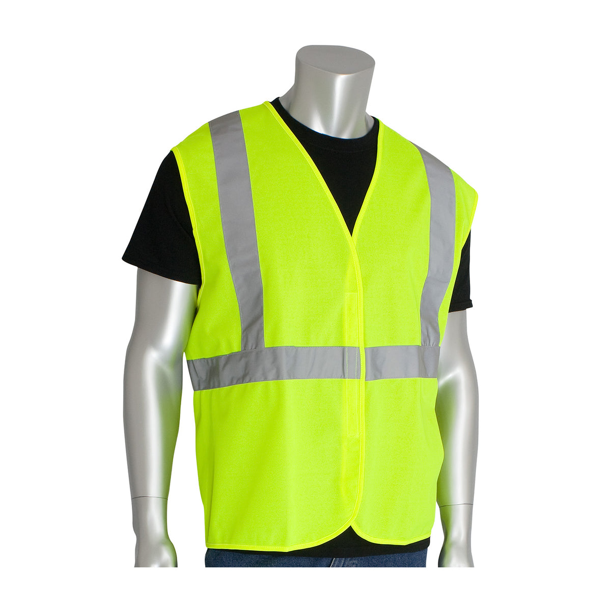 PIP 302-WCENG Value Hook & Loop Solid Vest, lime, front