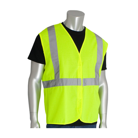 PIP 302-WCENG Value Hook & Loop Solid Vest, lime, front