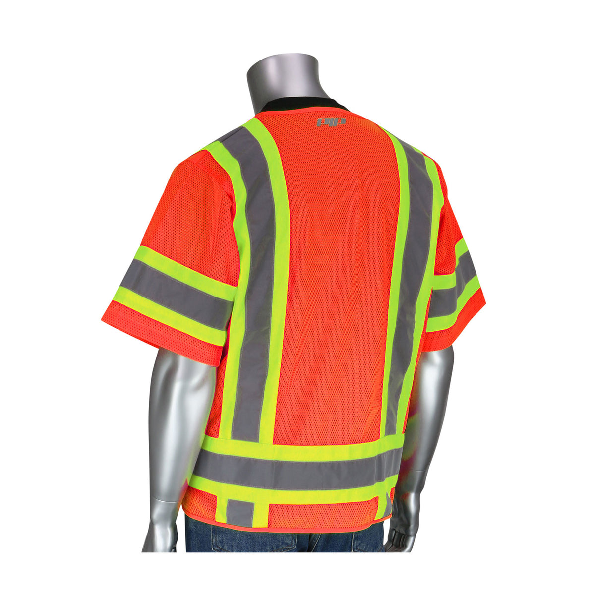 PIP 303-0500 Class 3 Surveyor 11-Pocket Vest, Orange, back