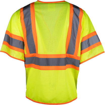 PIP 303-V505 Class 3 Two-Tone Breakaway Vest, Lime, detail