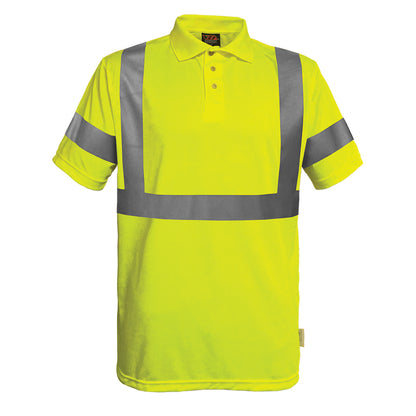 Reflective Apparel 304ST Short Sleeve Polo Shirt, lime, front