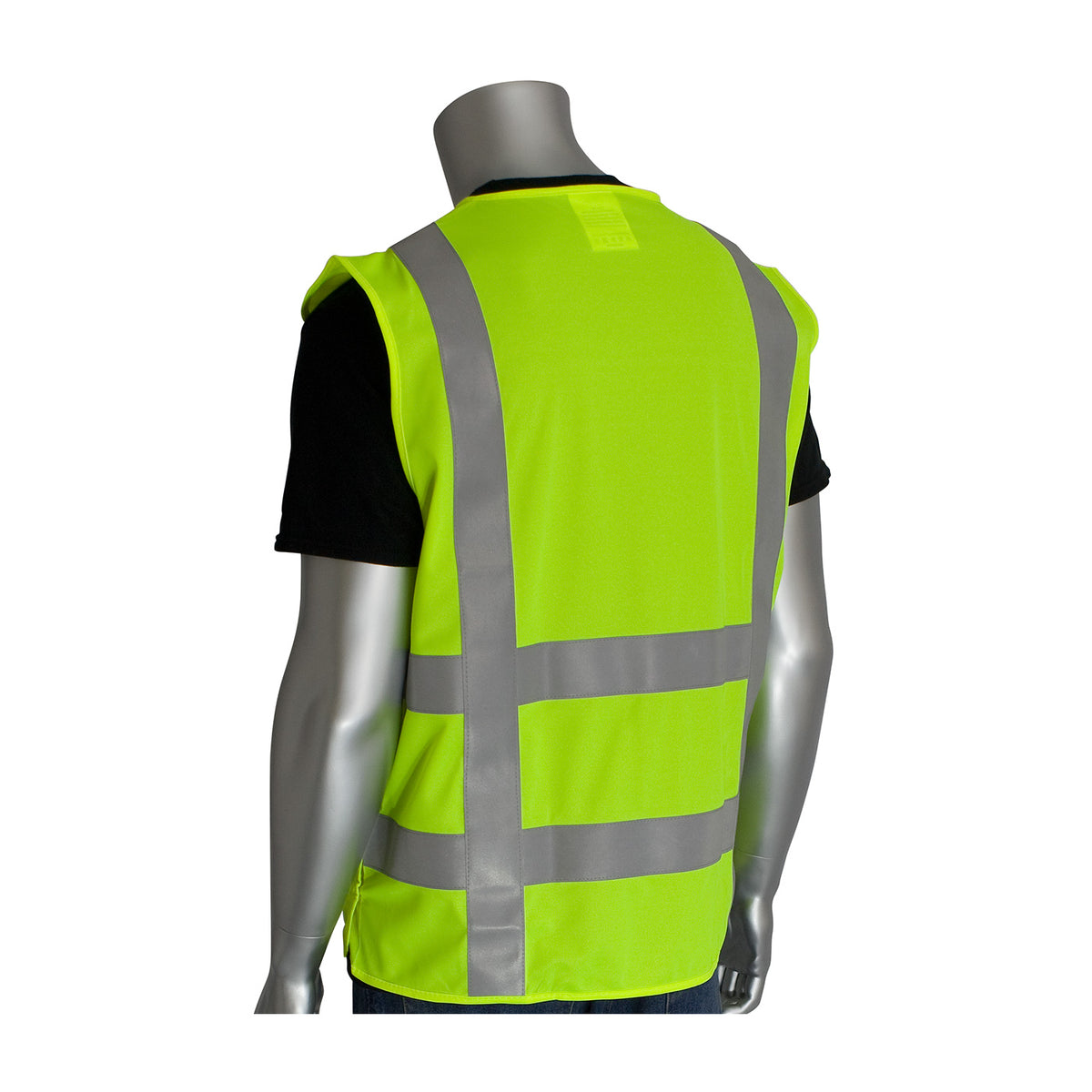 PIP 305-5PVFR Class 2 FR Treated Solid Breakaway Vest, Lime, back
