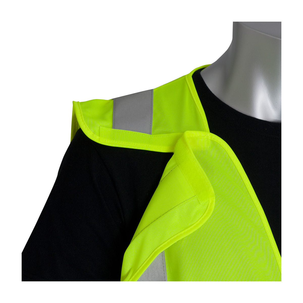 PIP 305-5PVFR Class 2 FR Treated Solid Breakaway Vest, Lime, front 2